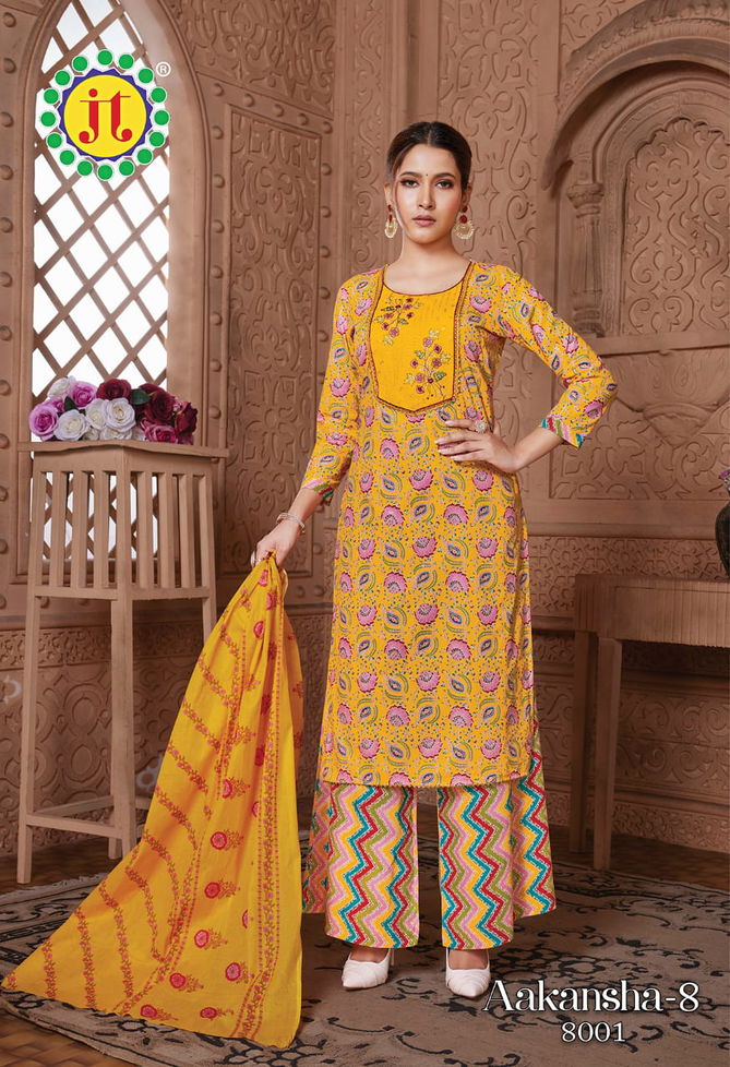 Jt Aakansha 8 Designer Cotton Dress Material Catalog
